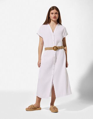 Kleid - einfarbig - wei&szlig;