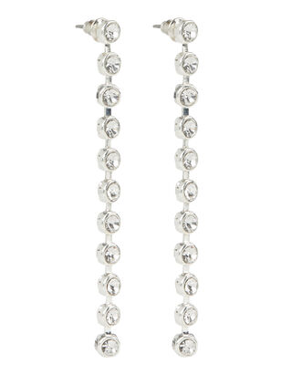 Damen Ohrstecker mit Strasssteinkette