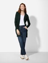 Cardigan lung - Buzunare patch - Verde