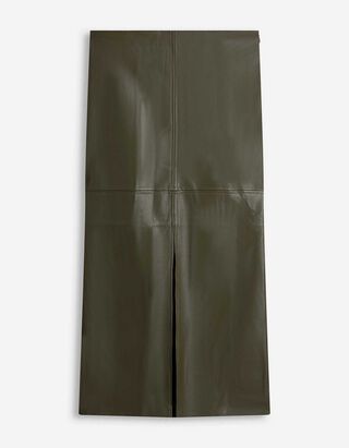 Sukně - Imitace kůže - tmave zelena