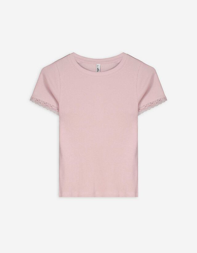 T-Shirt - Ziernähte - lila