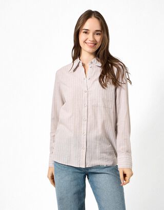 Hemd - Streifen - Beige