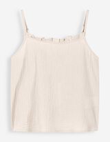 Blusentop - einfarbig - beige