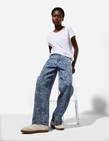 Jeans - Allover-Muster - blau