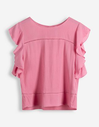 Blusenshirt - einfarbig - Pink