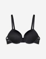 Sutien push-up - Garnitură din dantelă - Negru