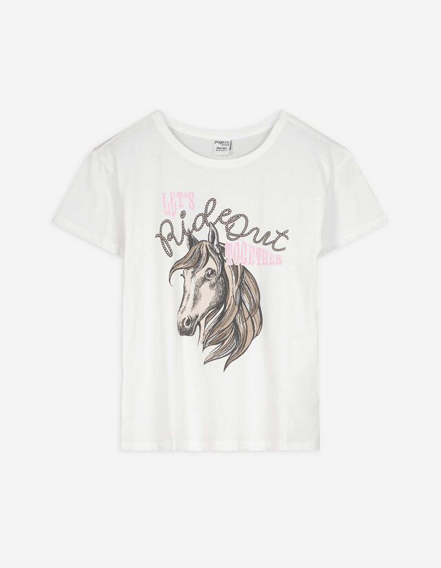 T-Shirt - Print - weiß