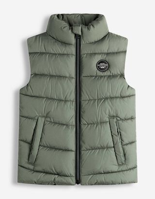 Steppweste - Labelpatch - dunkelgr&uuml;n