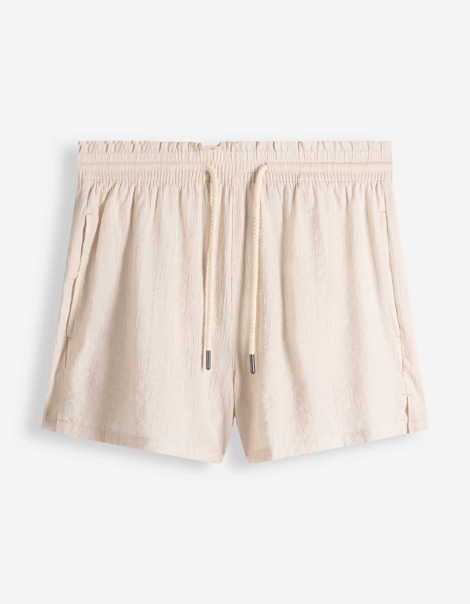 Shorts - Elastischer Bund - Beige