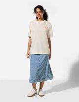 T-shirt - Impronta sul retro - Bianco sporco