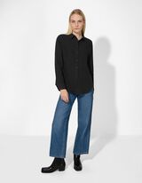 Bluse - einfarbig - schwarz