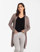 Ilgas kardiganas - Viskozės mišinys - rudas