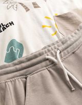 &nbsp;Set aus T-Shirt und Shorts - Allover-Print - Off-White