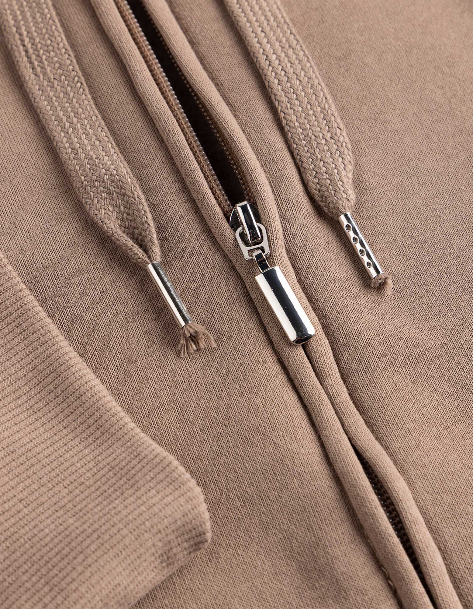 Sweatjacke - Regular Fit - Braun