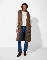 Lange Weste - Regular Fit - hellbraun