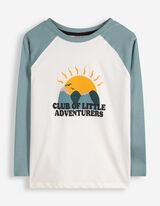 Langarmshirt - Print - blau