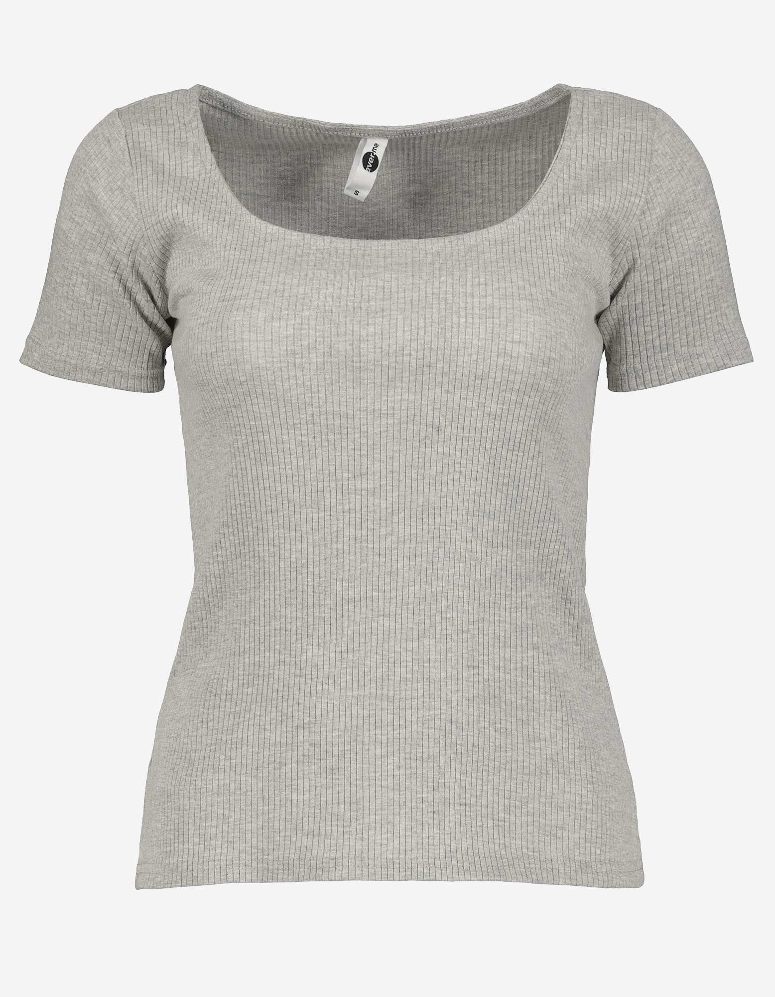 T-shirt - Encolure carr&eacute;e - Gris