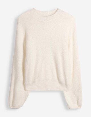 Pullover - Rundhals-Ausschnitt - Off-White