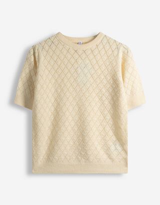 Pullover - Kurze &Auml;rmel - hellgelb