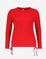 Majica dugih rukava - Pertlanje - crvena