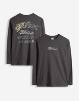 Langarmshirt - R&uuml;ckenprint - dunkelgrau