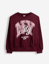 Sweatshirt - Print - Dunkelrot