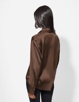 Blusa - Raso - marrone scuro