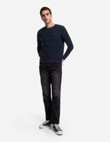 Pulover - Patch de etichetă - Albastru inchis