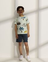 Set di T-shirt e shorts - Stampa allover - Azzurro