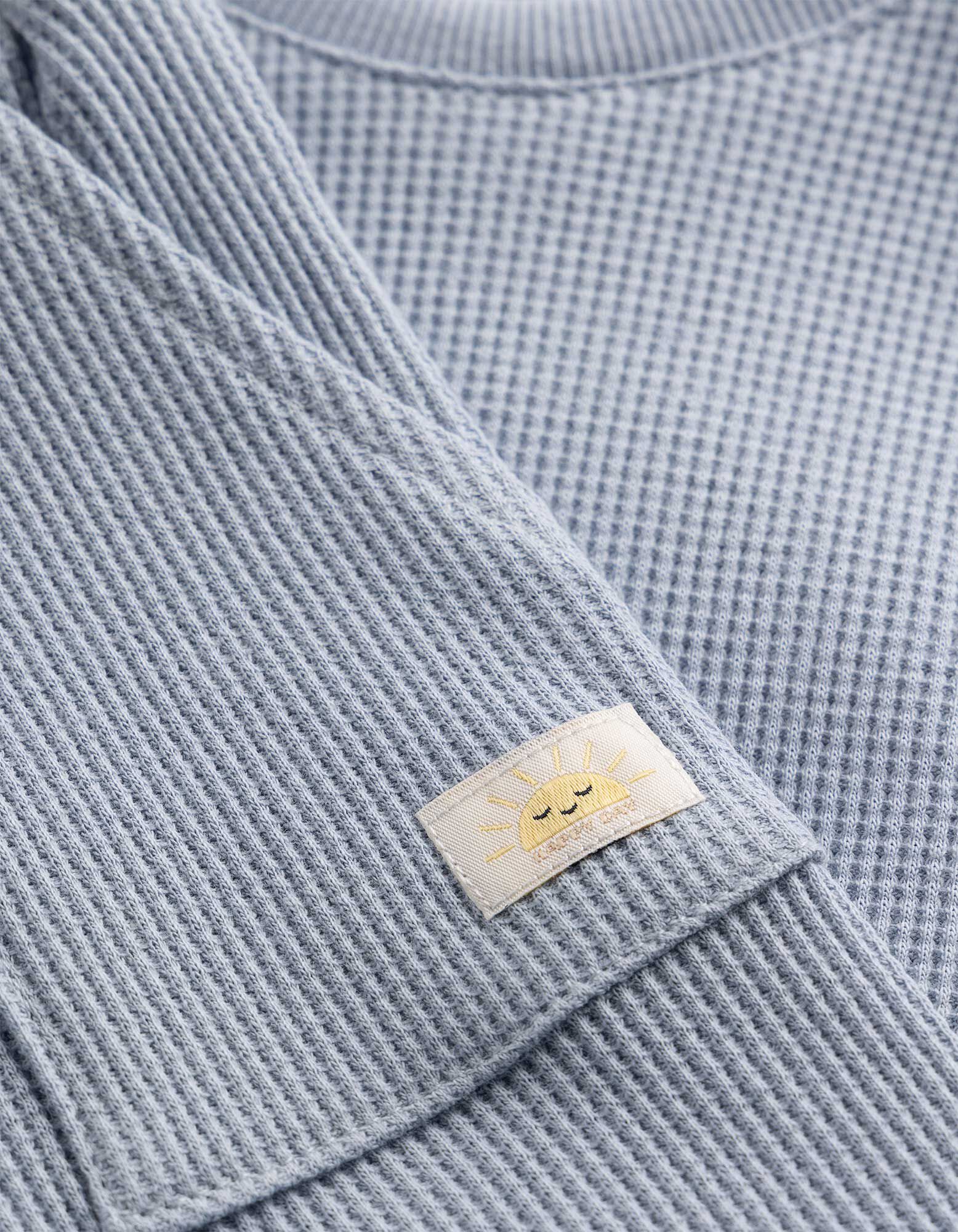 Set aus T-Shirt und Hose - Waffelstruktur - Hellblau