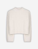 Sweter z dzianiny - Loose Fit - bialy