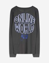 Pyjama Set aus Shirt und Hose - Rückenprint - dunkelgrau