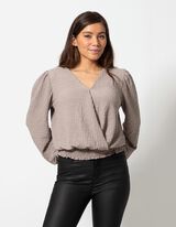 Maglia a manica lunga - Aspetto grinzoso - marrone