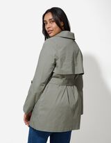 Trenčkot - Opasok na previazanie - tmavozelena