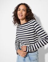 Langarmshirt - Baumwolle - dunkelblau