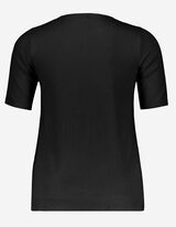 T-shirt - Viscose m&eacute;lang&eacute;e - Noir
