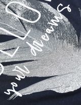 T-shirt - błyszczący nadruk - ciemny niebieski