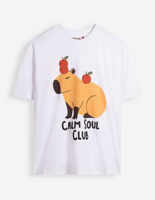 T-Shirt - Print - Wei&szlig;