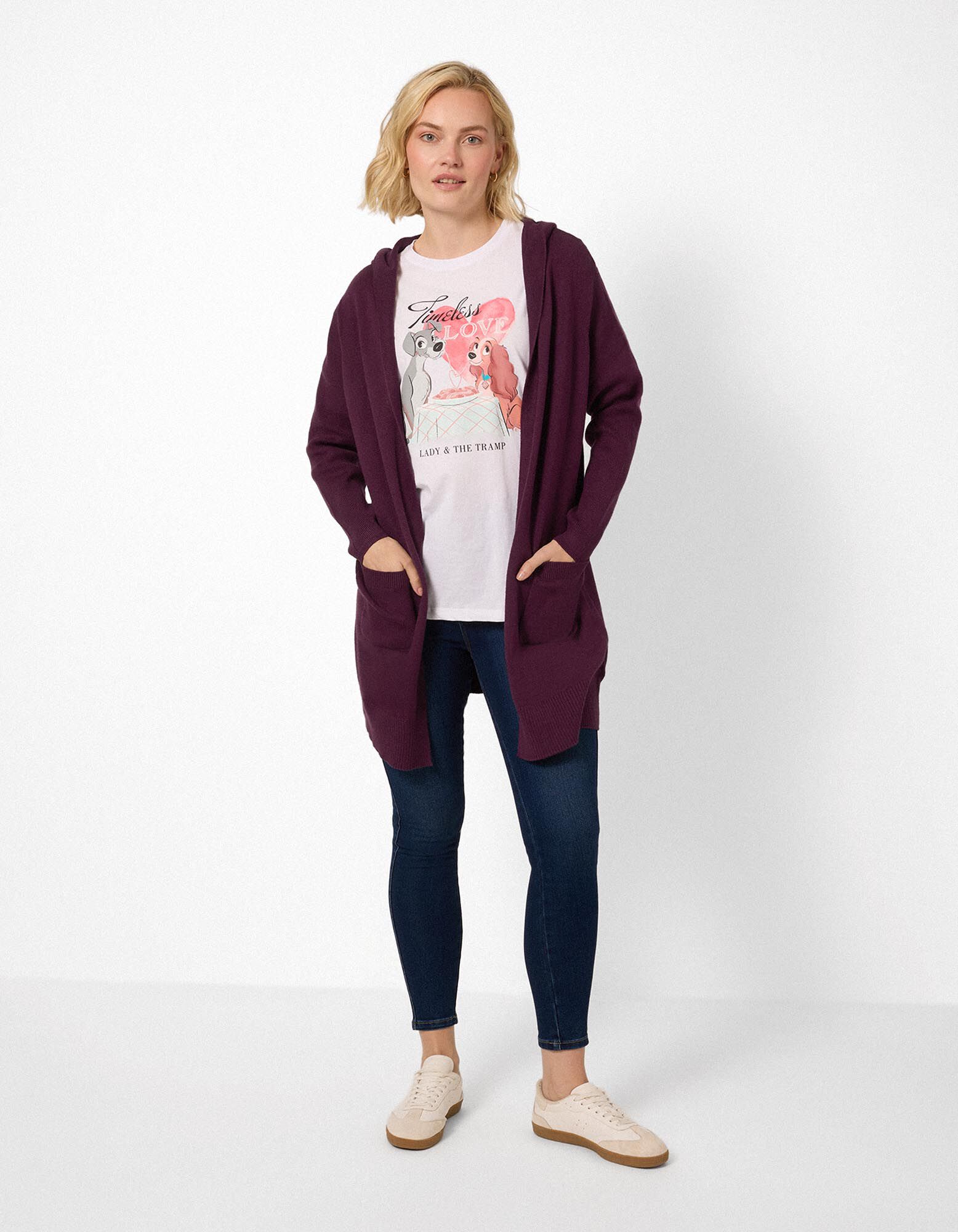 Cardigan - einfarbig - Dunkelrot