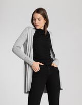 Cardigan lung - Amestec viscoză - Gri