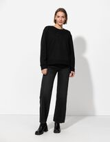 Sweatshirt - Ziersteine - schwarz