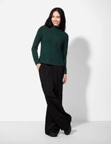 Pulover - lažni vrat - zelena