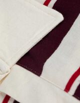 Pololangarmshirt - Streifen - weiß