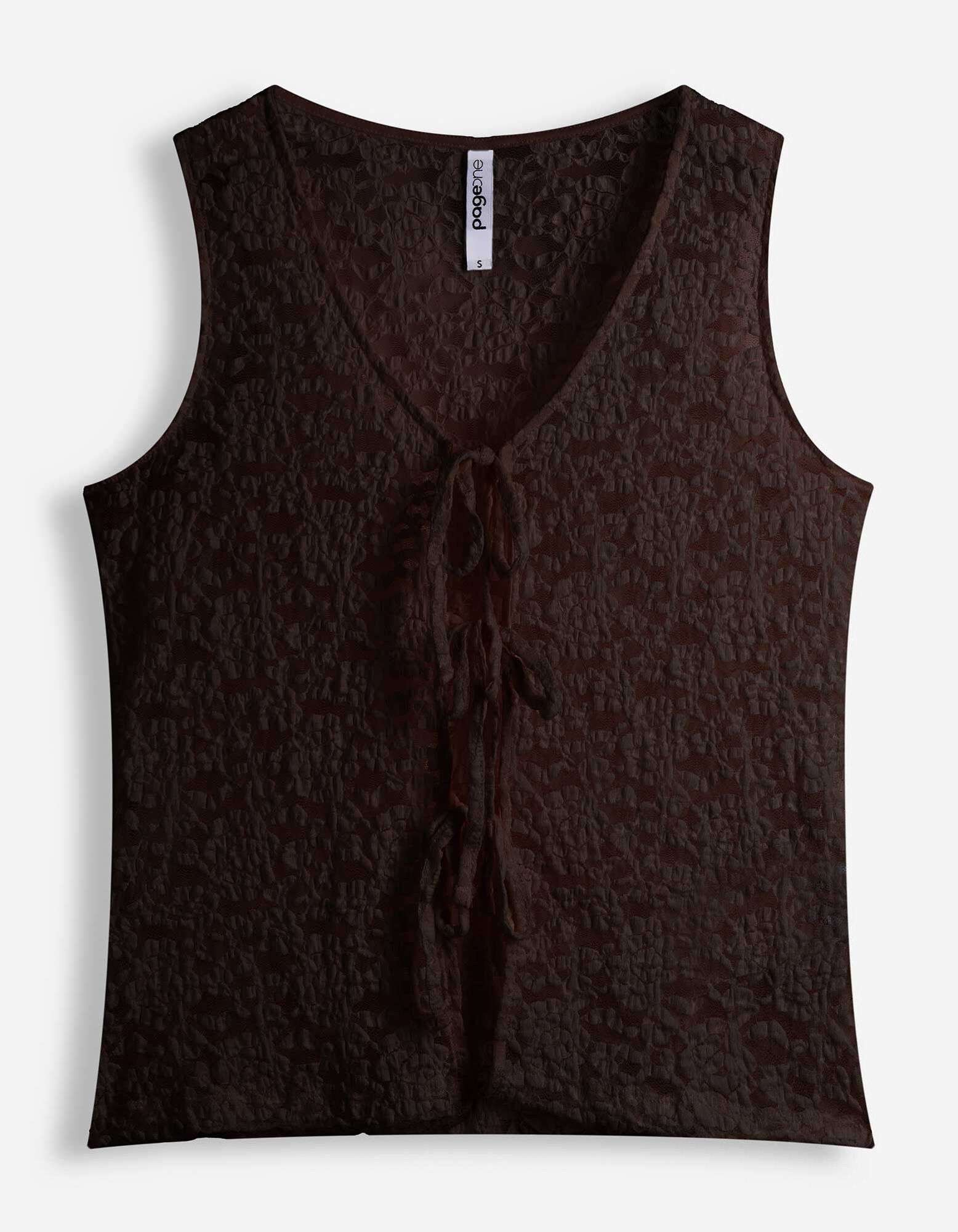 Top sans manches - Teneur en stretch - brun fonc&eacute;