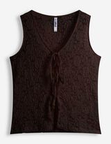 Top sans manches - Teneur en stretch - brun fonc&eacute;