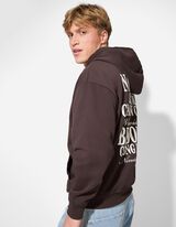 Trikotažinis megztinis - Nugaros raštas - tamsiai rudas