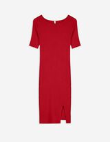 Abito a maglia - Modellante - rosso scuro