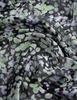 szal pętla - wzór w kwiaty - jasny zielony