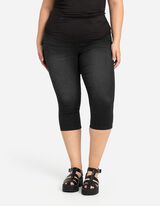 Pantaloni capri - Percentuale di tessuto elasticizzato - nero