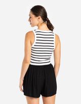 Ujjatlan felső - Csíkos - feher